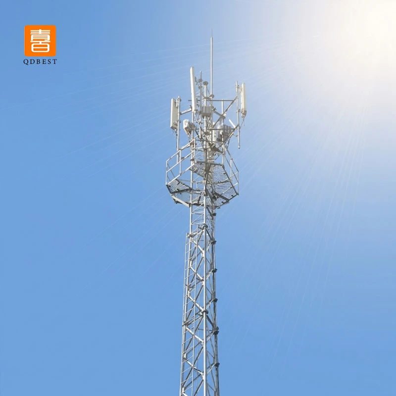 Triangular Self Supporting Communication Steel Tubular Tower
